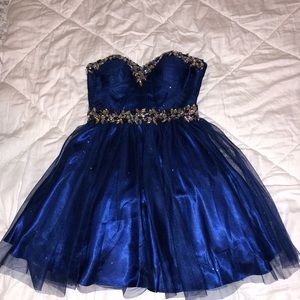 Royal Blue Strapless Dress